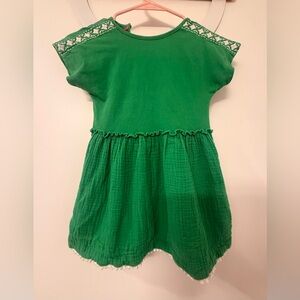 Mini Boden Green Dress with Lace Detail
